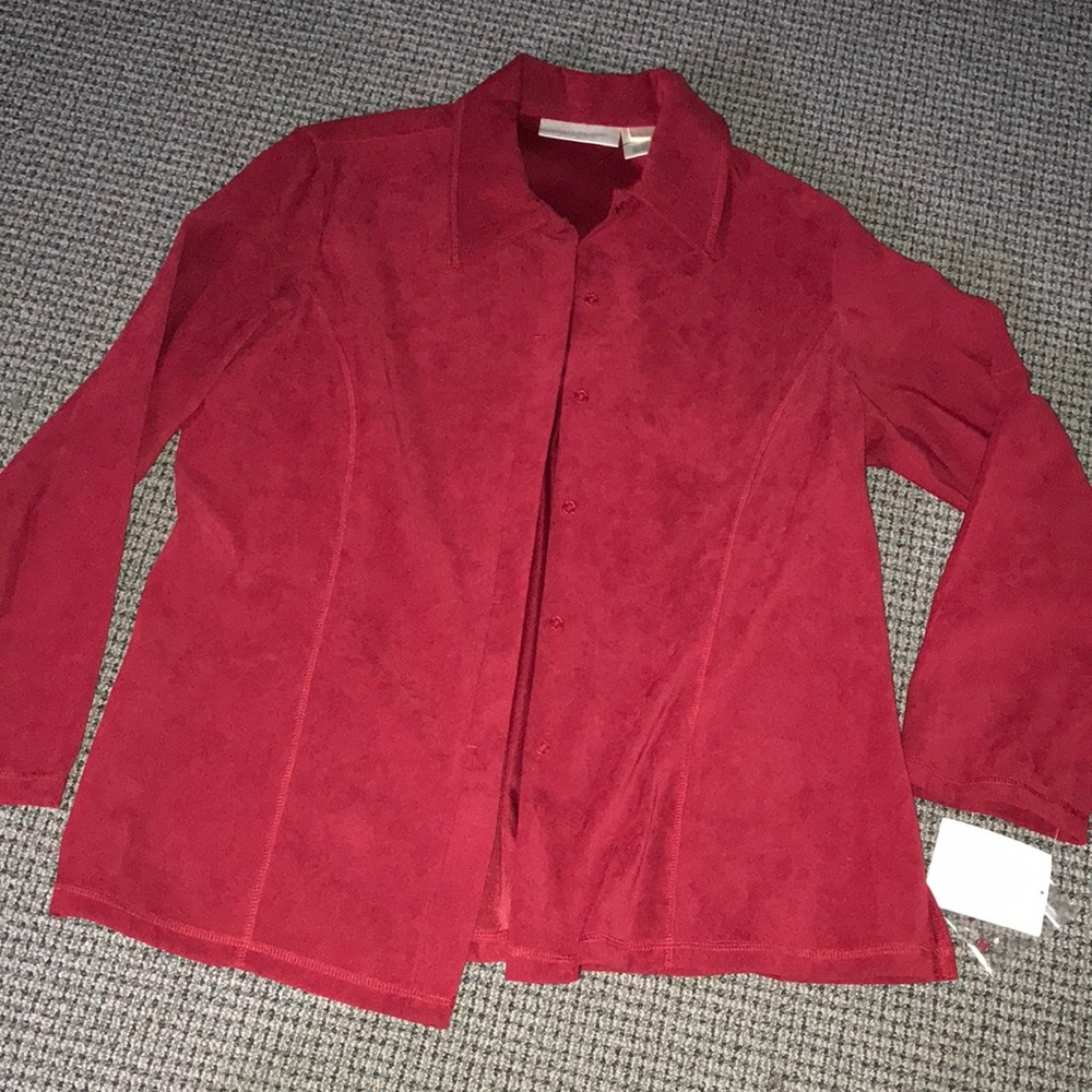 Susan Bristol Red Button-Front Jacket